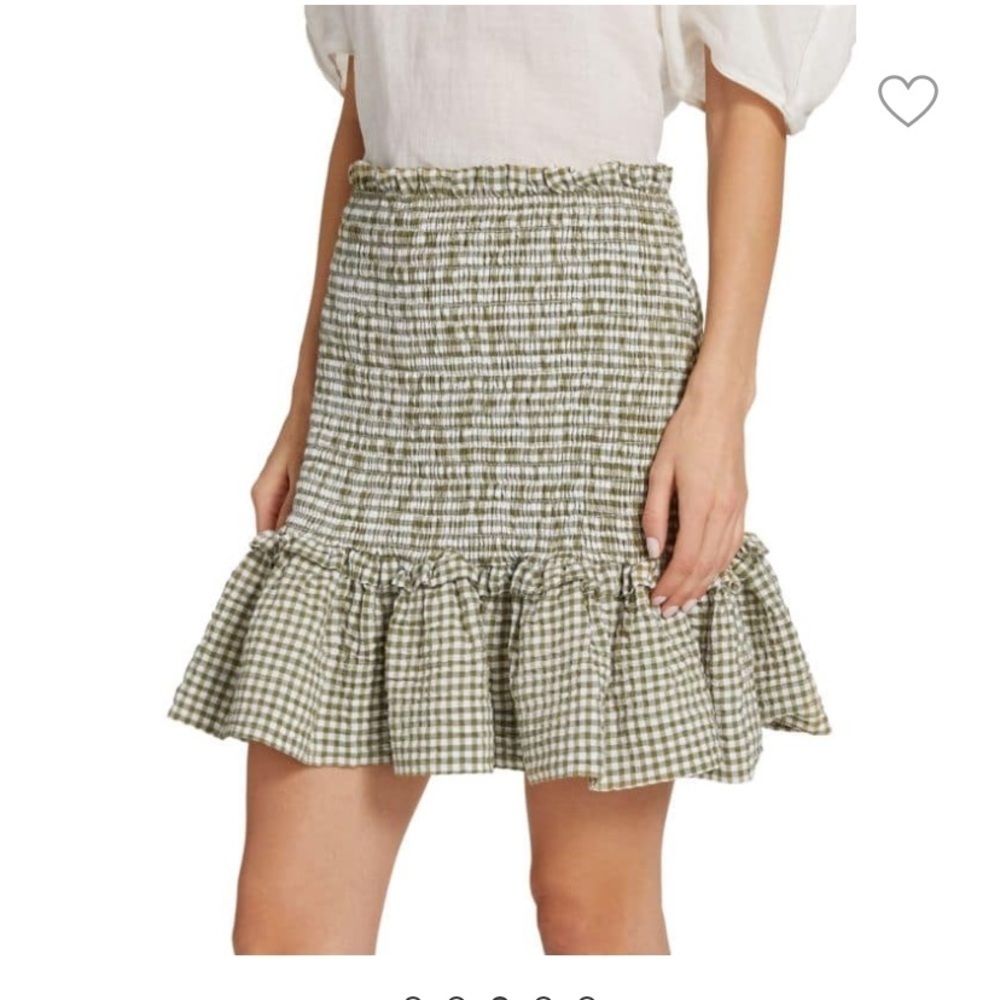 Veronica Beard Aloya smocked cotton blend miniskirt size L
